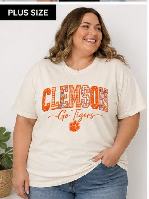 Clemson Plus-Size Cream Tee WG05