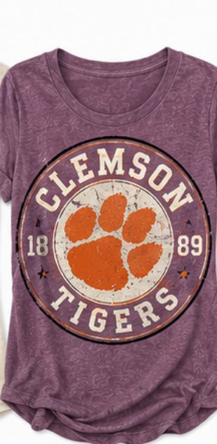 Clemson Vintage Paw Circle WV02