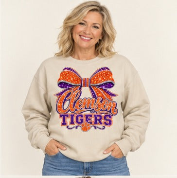 Clemson Crystal Bow Script CL-16