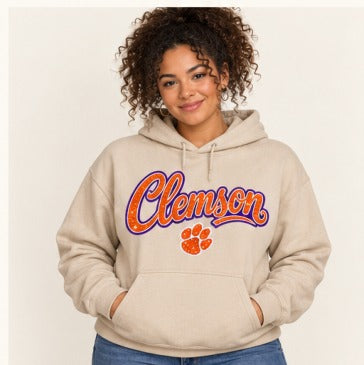 Clemson Vintage Script Paw CL-24