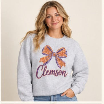 Clemson Ash Sparkle Bow CL-38
