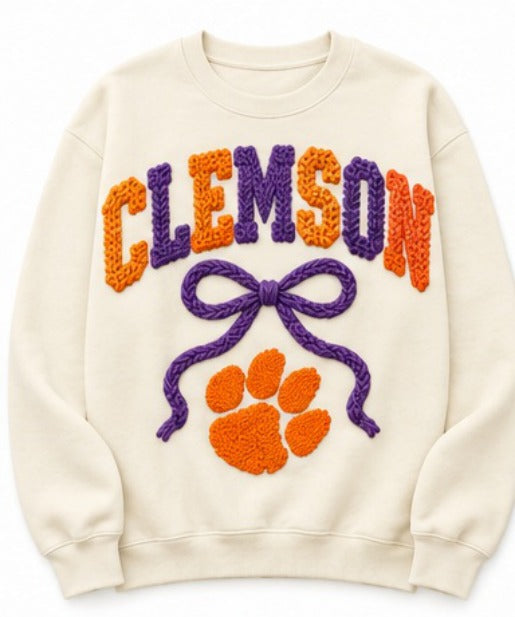 Clemson Crochet Clemson Bow NL01