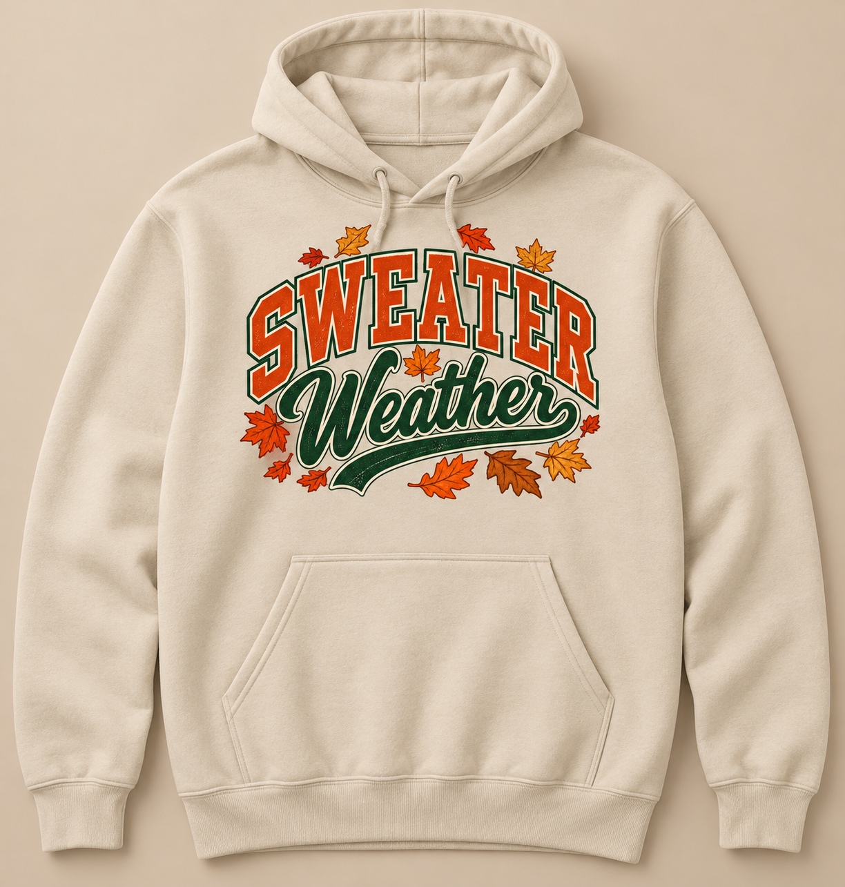 Item #1843 Sweater Weather Vintage Varsity hoodie in Sand
