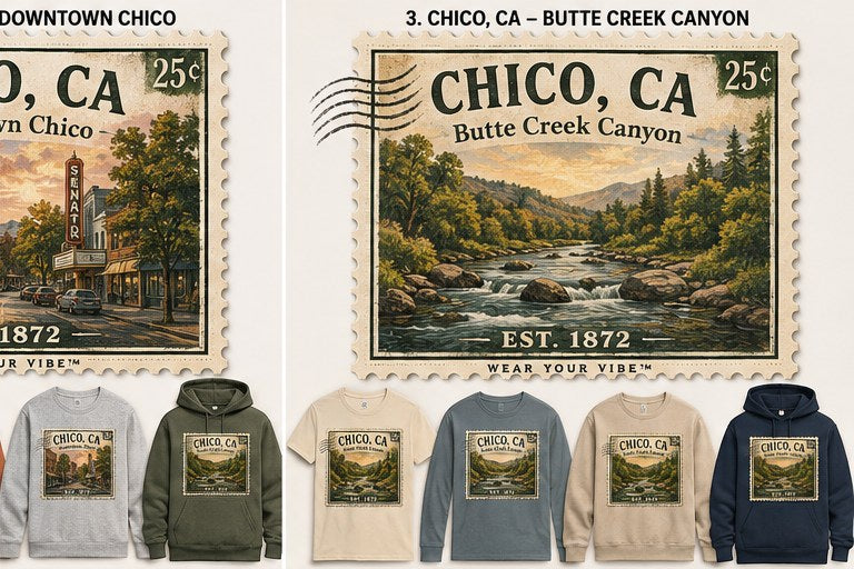 KFO SYT-Chico — Item #1880 — Chico Vintage Stamp Apparel Collection - look 2