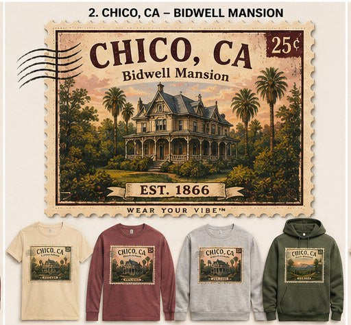 KFO SYT-Chico — Item #1910 — Vintage Chico, CA Apparel Stamp Collection - look 2