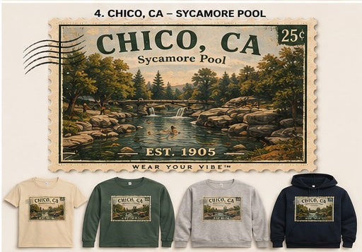 KFO SYT-Chico — Item #1912 — Vintage Chico, CA Apparel Stamp Collection - look 4