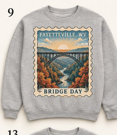 KFO SYT-Fayetteville — Item #2141 — Fayetteville Bridge Day Stamp Sweatshirt Collection - look 1