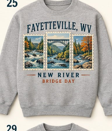 KFO SYT-Fayetteville — Item #2157 — Fayetteville New River Souvenir Sweatshirt Catalog - look 1