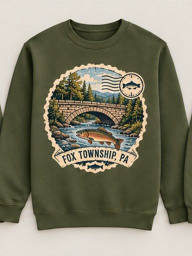 KFO SYT-Fox Township — Item #2244 — Fox Township vintage stamp sweatshirt collection - look 2