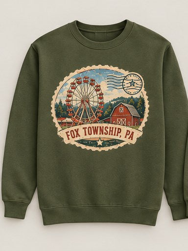 KFO SYT-Fox Township — Item #2251 — Fox Township vintage stamp sweatshirt lineup - look 1
