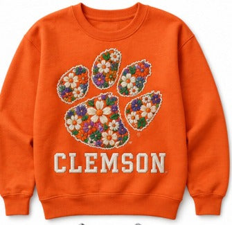 Clemson Floral Tiger Paw CE03