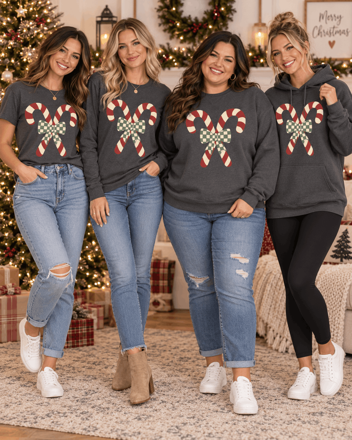Preppy Candy Canes Graphic Apparel