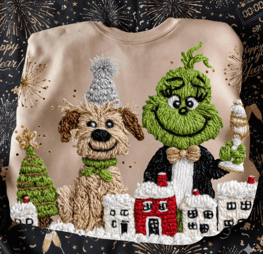 Celebrate Mr. Green & Dog latch hook Graphic Apparel