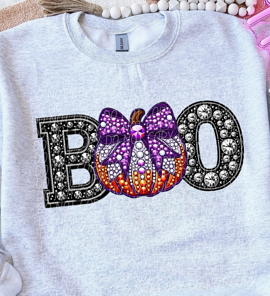Boo #2 faux embroidery Graphic Apparel
