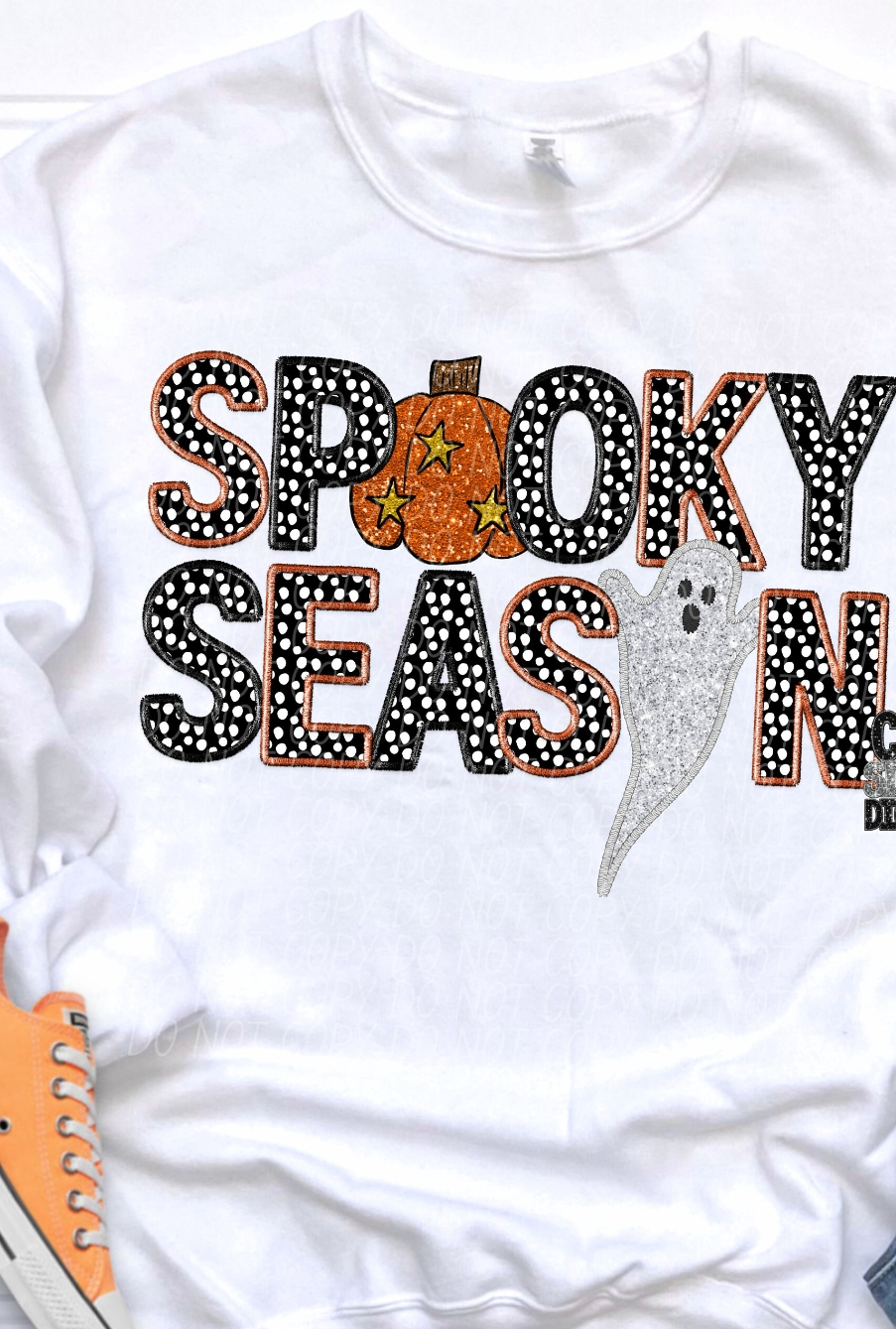 Spooky Season faux embroidery Graphic Apparel