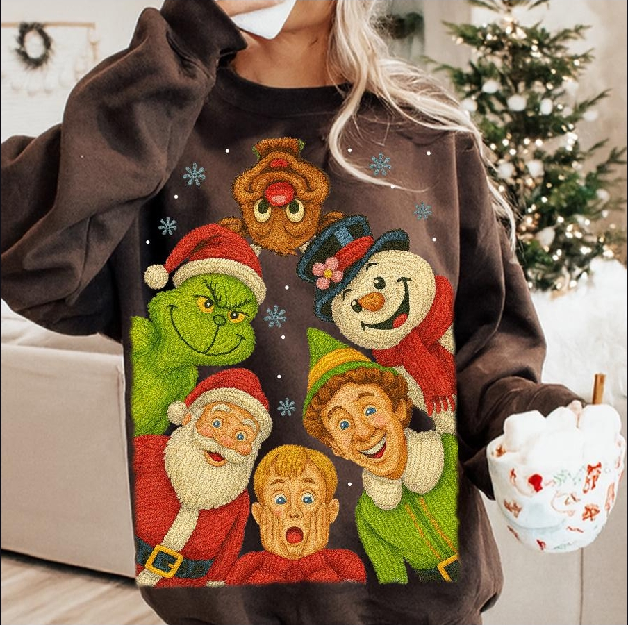 Christmas Classics faux latch hook Graphic Apparel