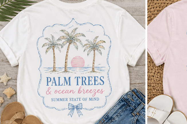 Palm Trees & Ocean Breezes Graphic Apparel