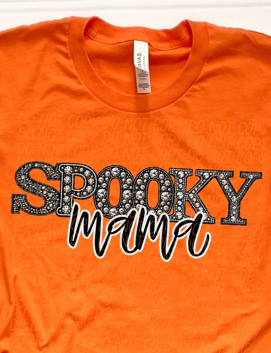 Spooky Mama #2 faux embroidery Graphic Apparel