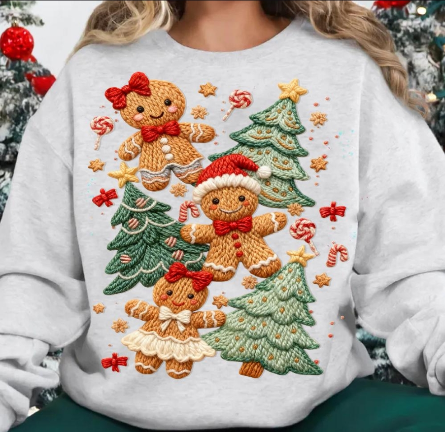 Gingerbread faux Latch hook Graphic Apparel