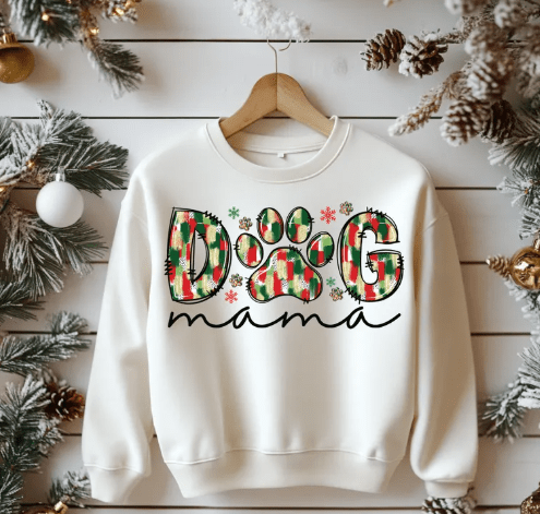 Dog Mama Christmas Graphic Apparel