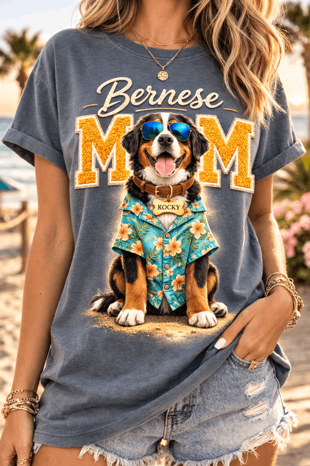 Bernese Mom Hawaiian Graphic Apparel