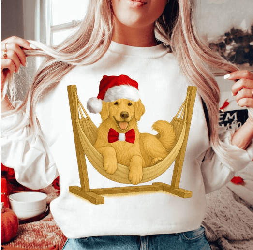 Christmas Retreiver Graphic Apparel