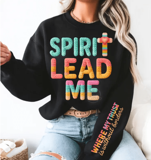 Spirit Lead Me faux crochet Graphic Apparel
