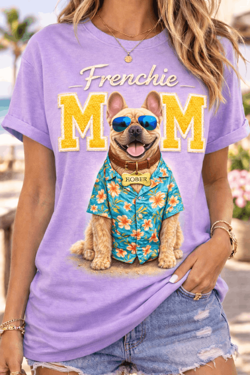 Frenchie Mom Hawaiian Graphic Apparel