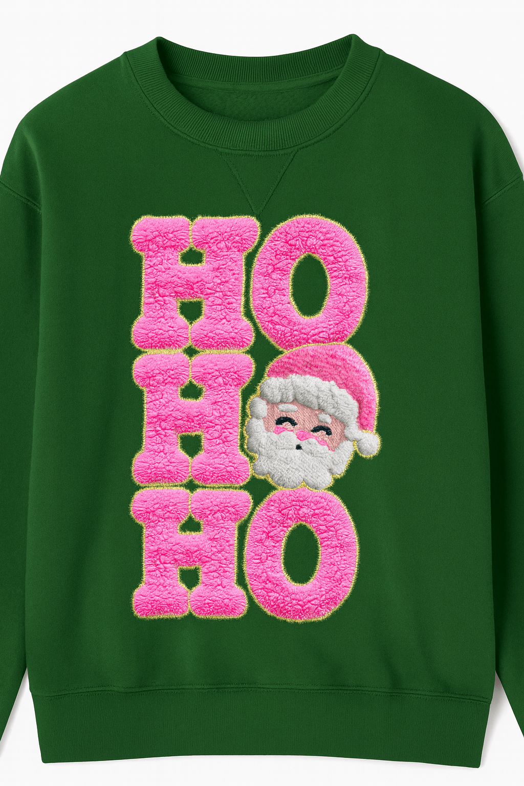 Ho Ho Santa Faux Patch Graphic Apparel