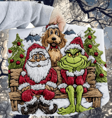 Christmas & Friends faux Latch Hook Graphic Apparel