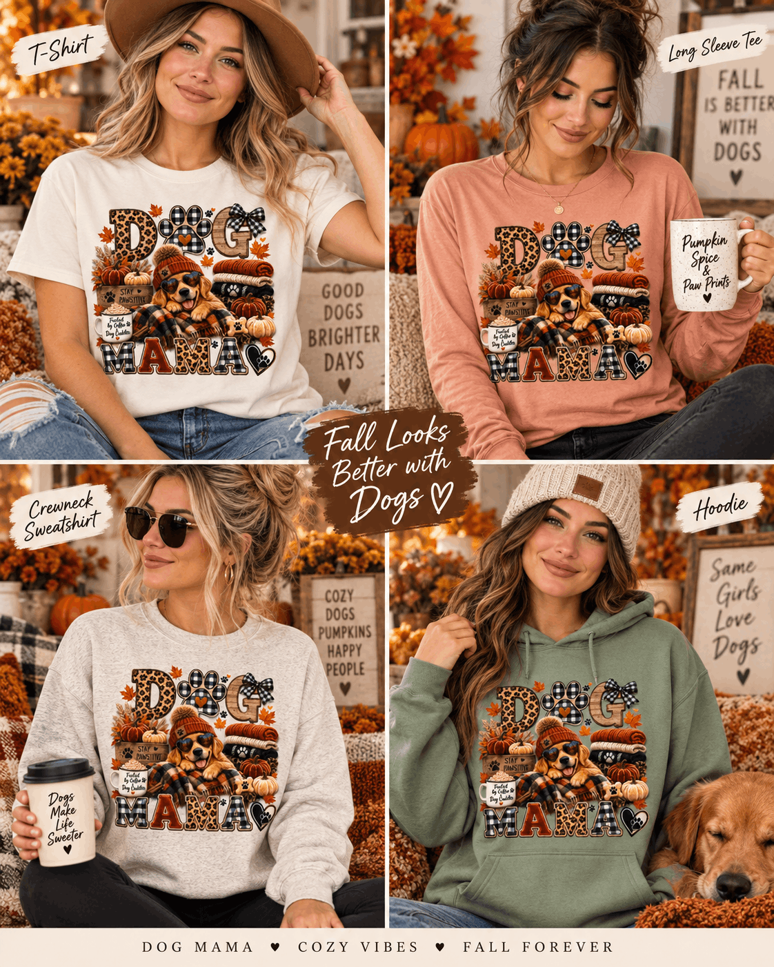 Fall Dog Mama Graphic Apparel